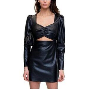 Ronny Kobo Faux Leather Cut Out Dress M
